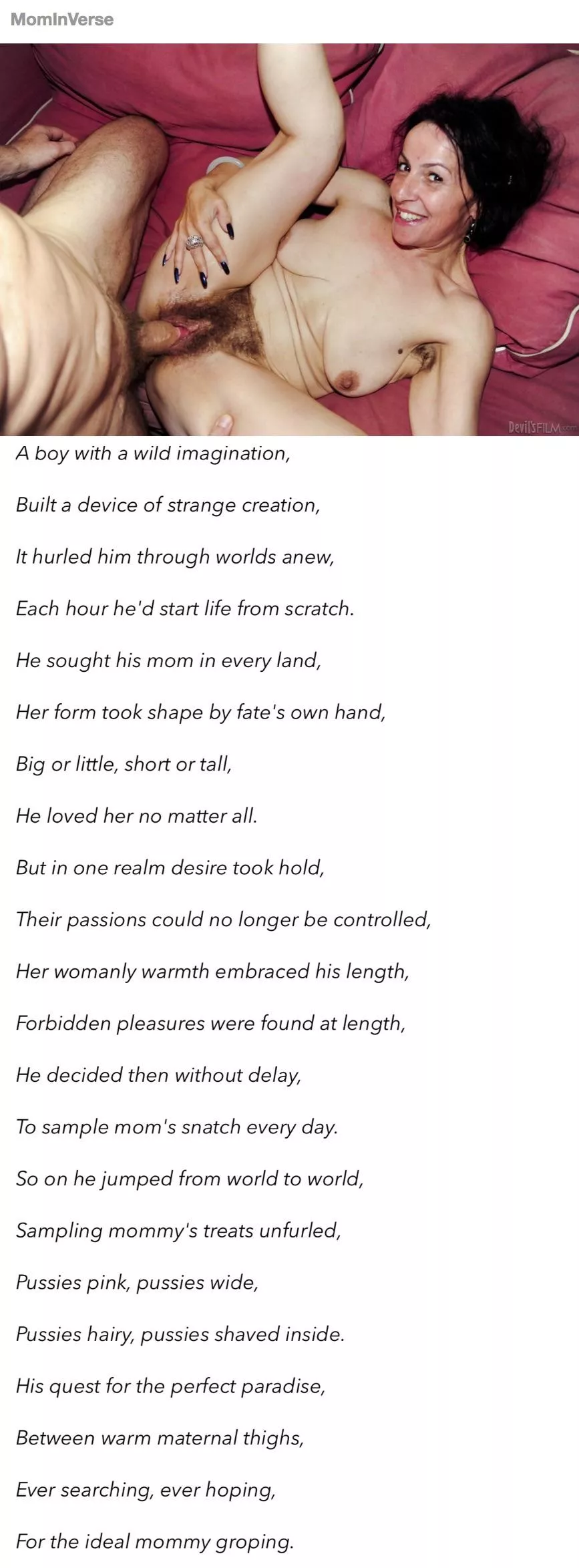 [FANTASY POEM] A boy invented a space traveling device that would send him in different world every hour. So he decided to enjoy his mom in every world