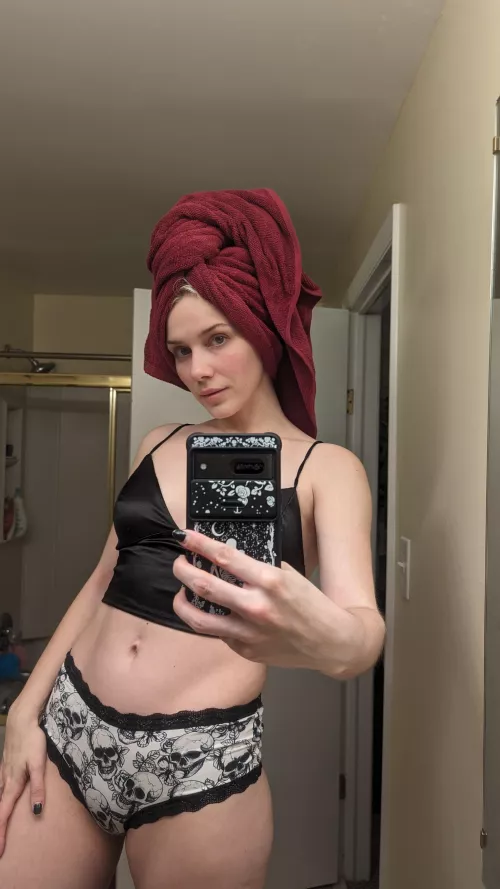 Fresh out of the shower in my comfy panties