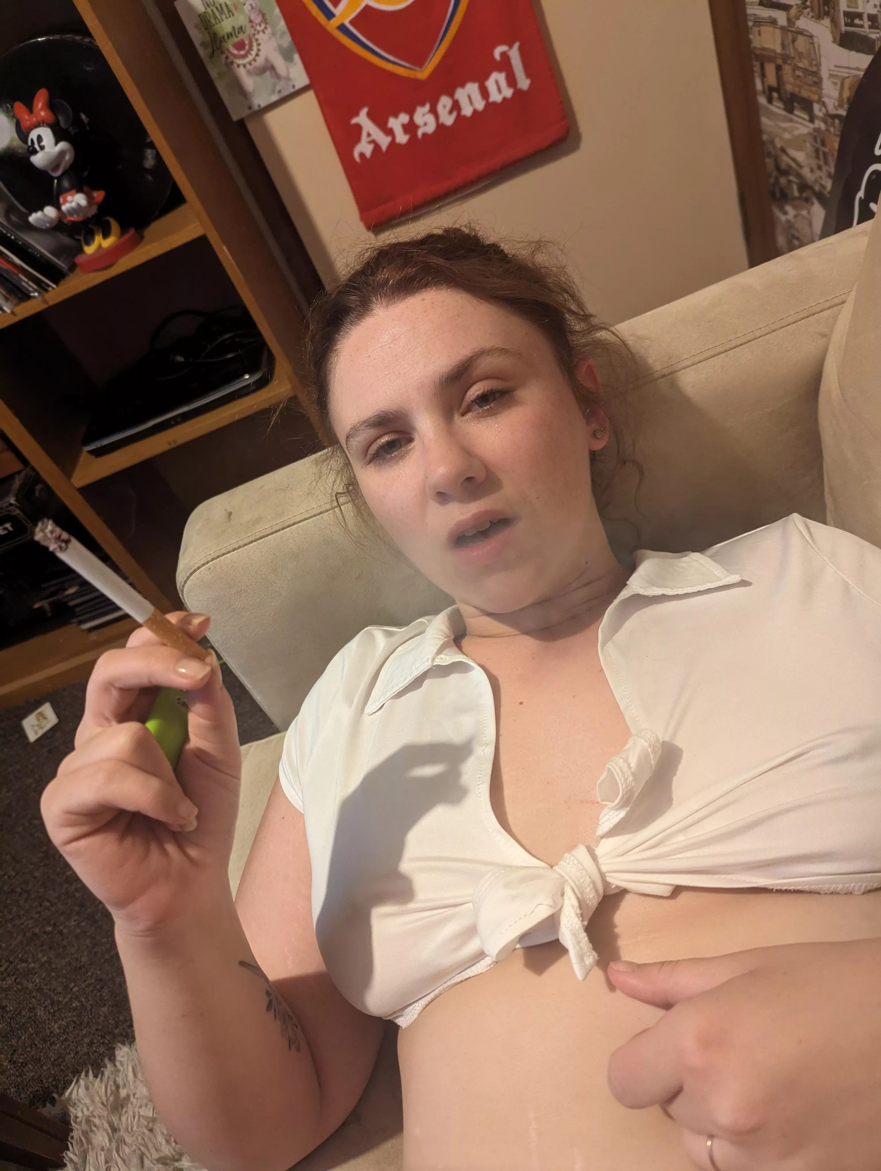 Had fun last night in my school outfit. Felt like a bad girl with my smoke