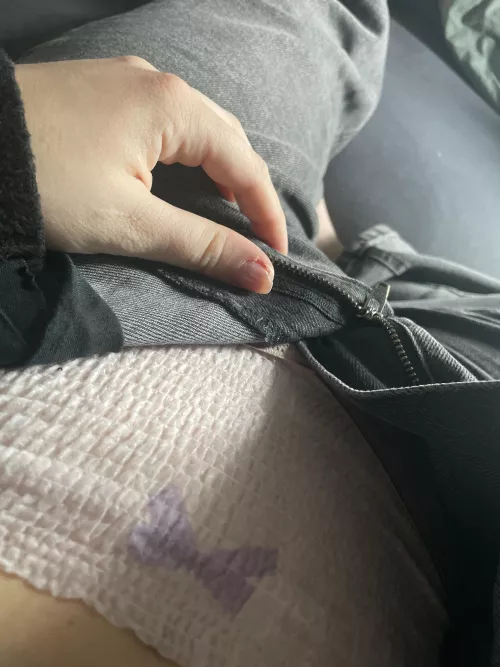 Hiding my wet diaper 🥹🧸