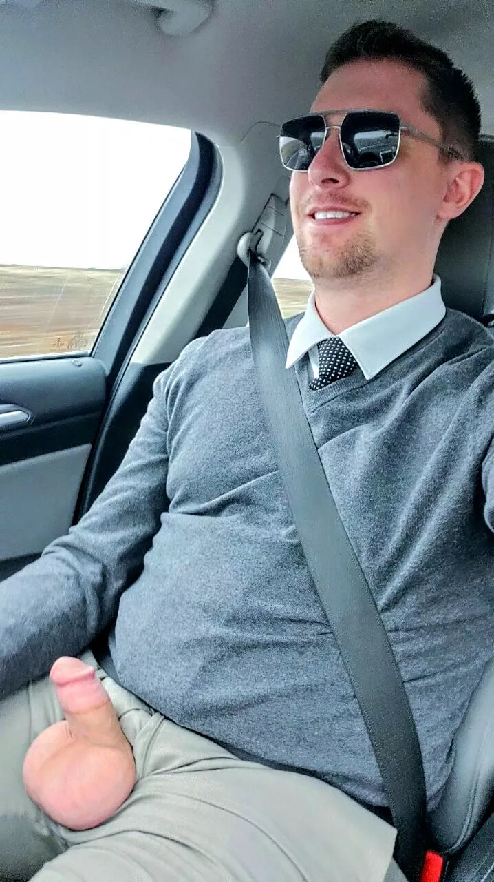 I get so hard on these road trips!