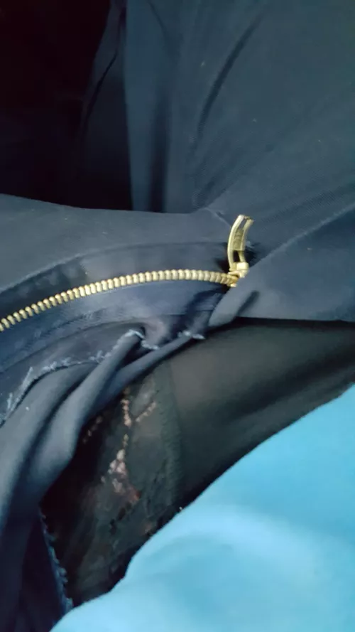 Lace panties under my workwear on site