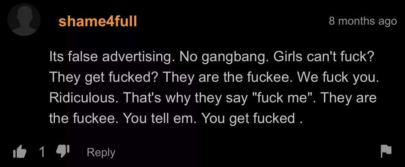 Lesbians can’t gangbang, and this guy is mad about it.