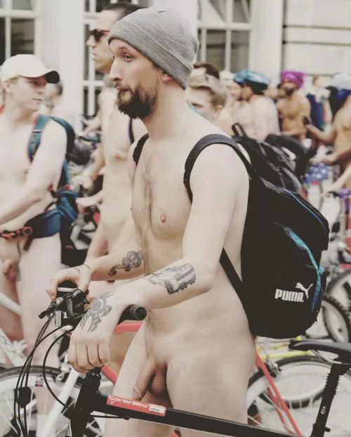 Me at the World Naked Bike Ride 2019