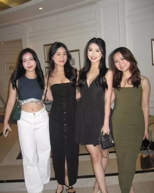 Me (second from right) or my friends?