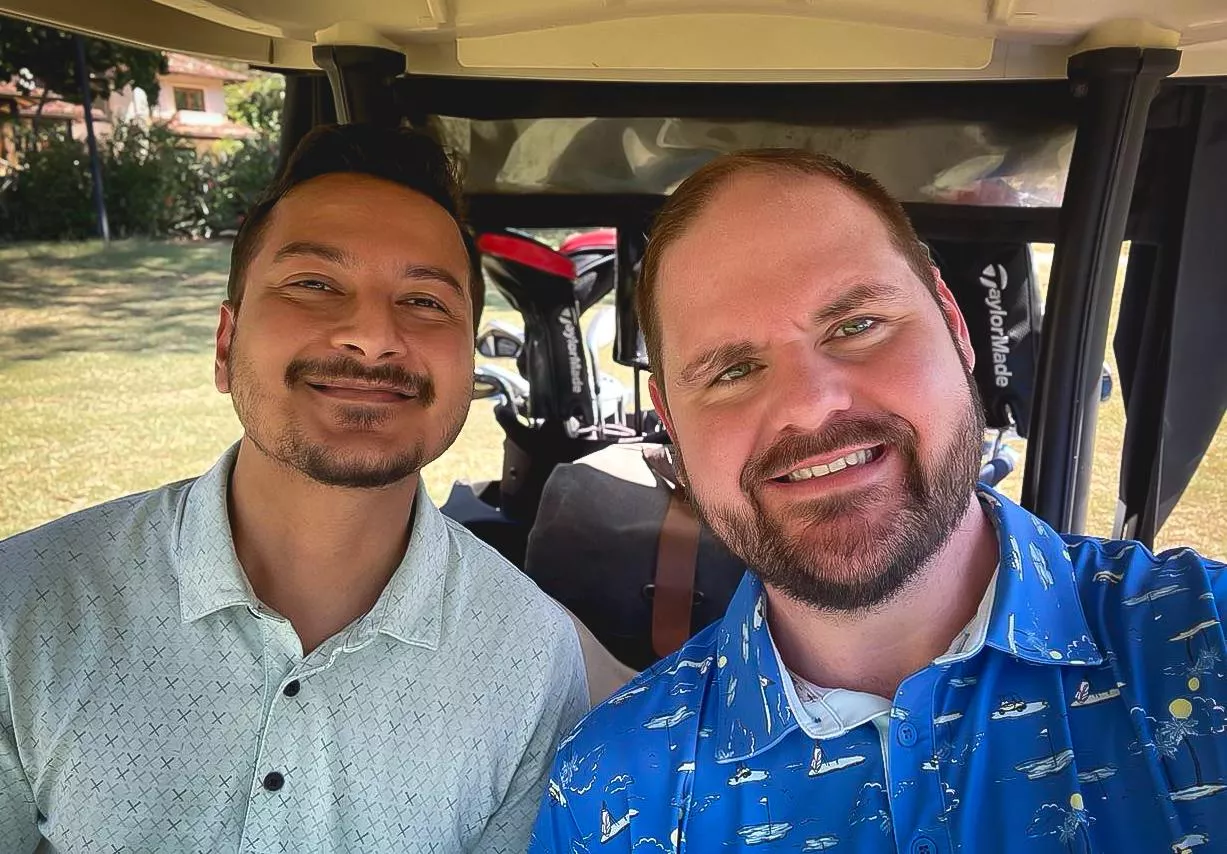 Partners in golf, and partners in life.