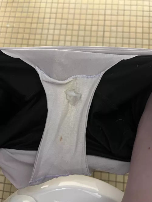 Put your cock in the large pocket gusset on my silky smooth dirty panties for me to stroke you with them😈