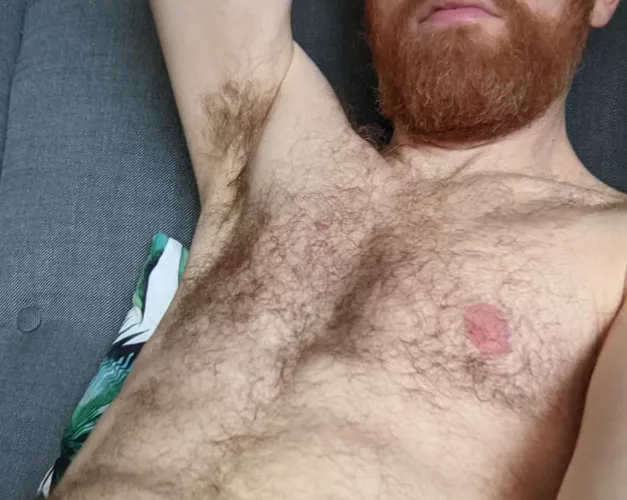 Rest your head on my hairy ginger chest
