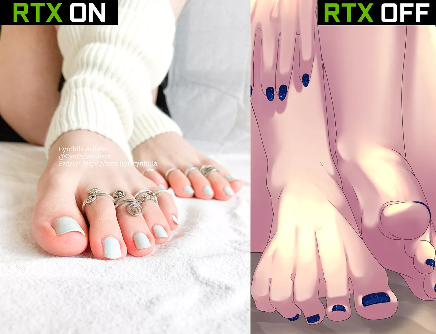 RTX On or Off? My irl feet vs my Vtuber feet ♥