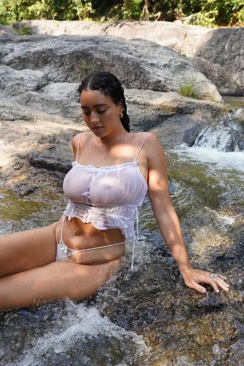 Wet clothes look even more revealing