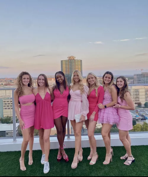 Which girl in pink?