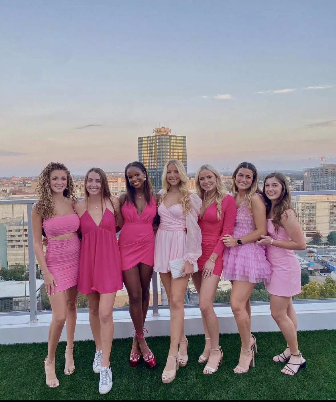 Which girl in pink?