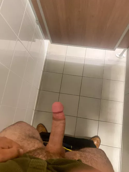 Can I feed you my cock in this bathroom stall?