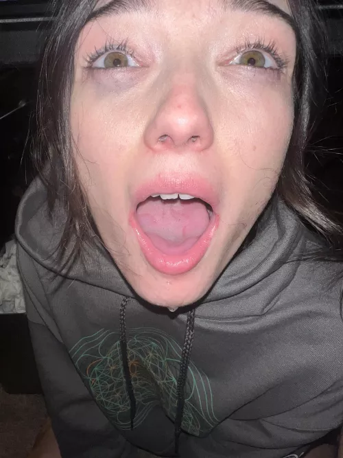 Do you like when your little slut shows you your cum?