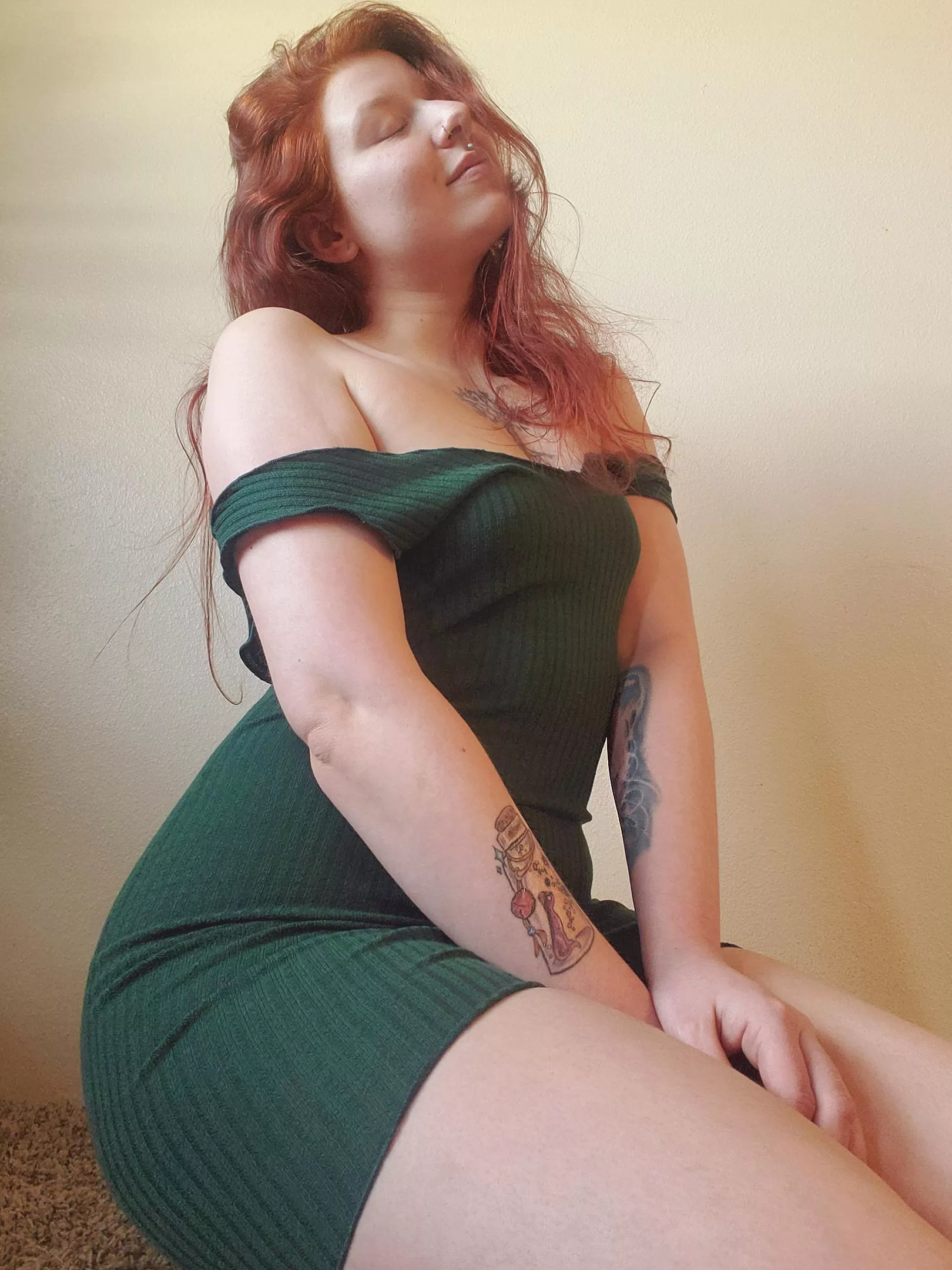 First they notice the dress, then they notice the breast