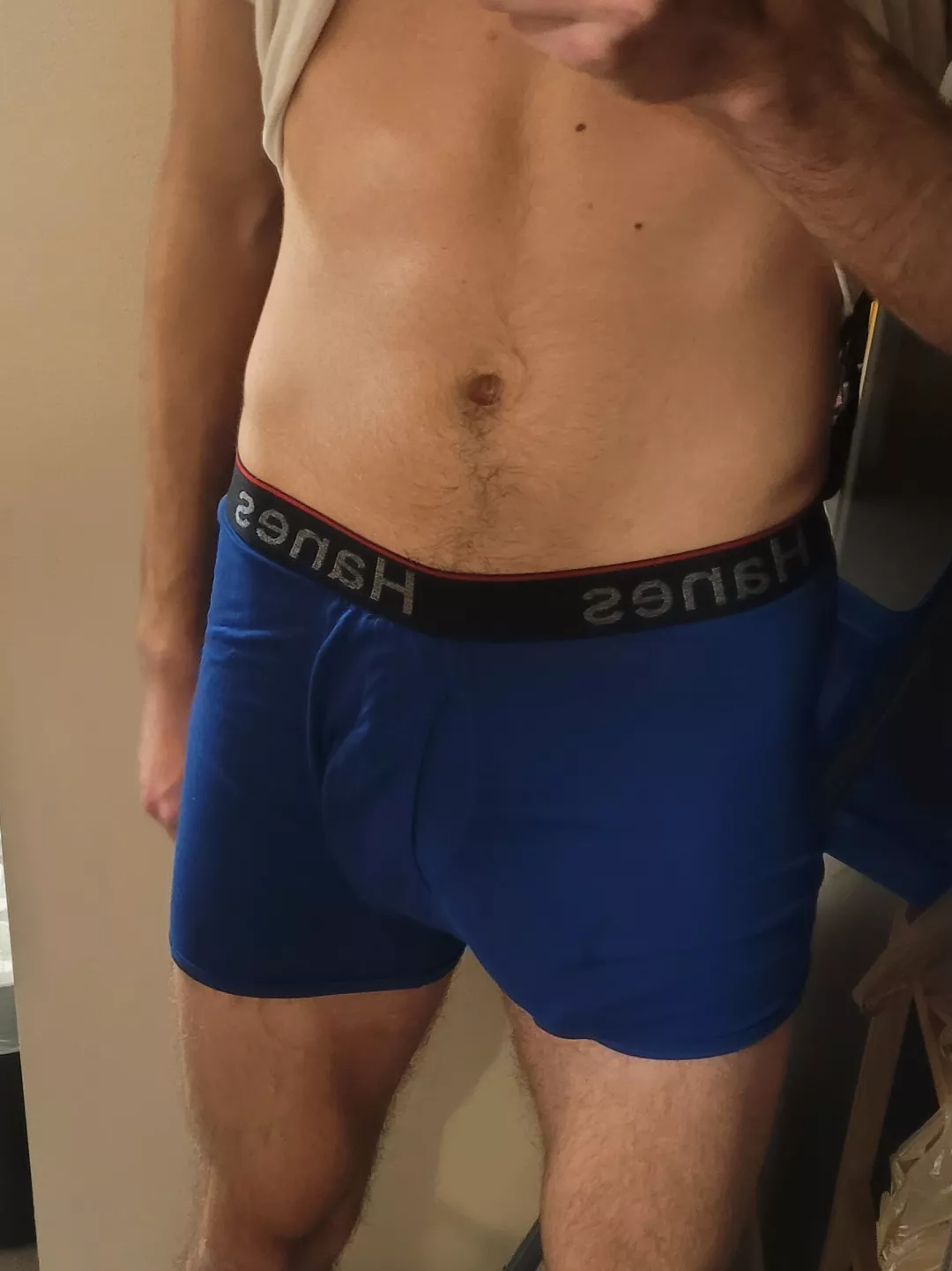 he sits to the right