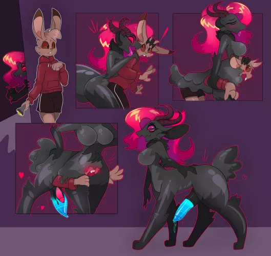 Her Better Half by Eldritch_Imp (Furry Merging Taur)