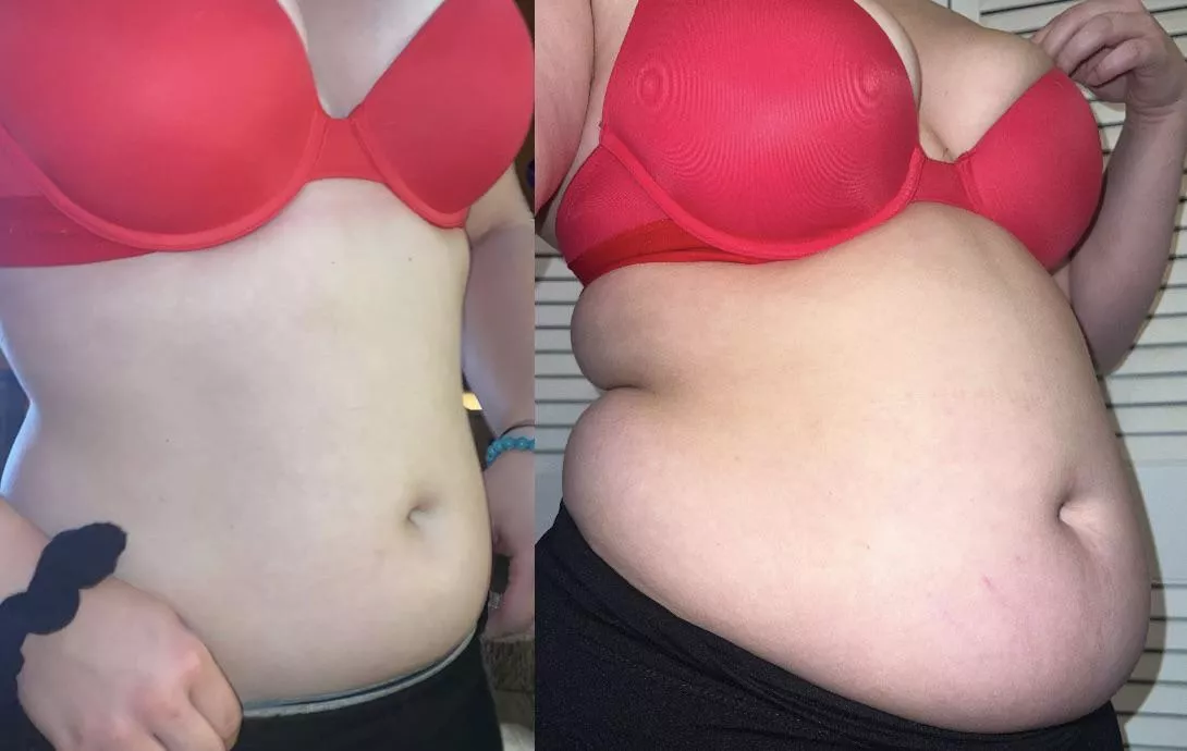 I remember thinking I was fat in the first picture, now it looks like I ate the girl on the left 😅😜🥵