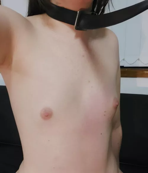 I’m waiting for a man who loves small tits to grab this belt and make use of me