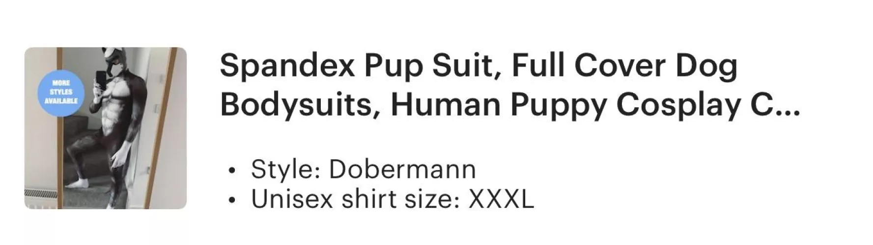 Just ordered a spandex puppy suit