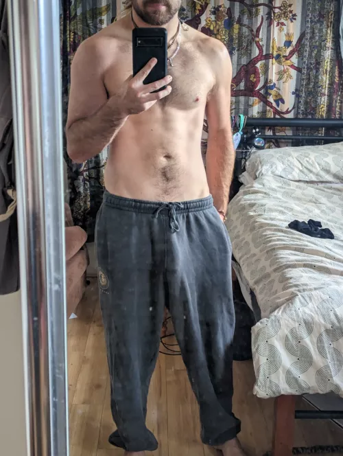 Lifes hard wearing grey trackies