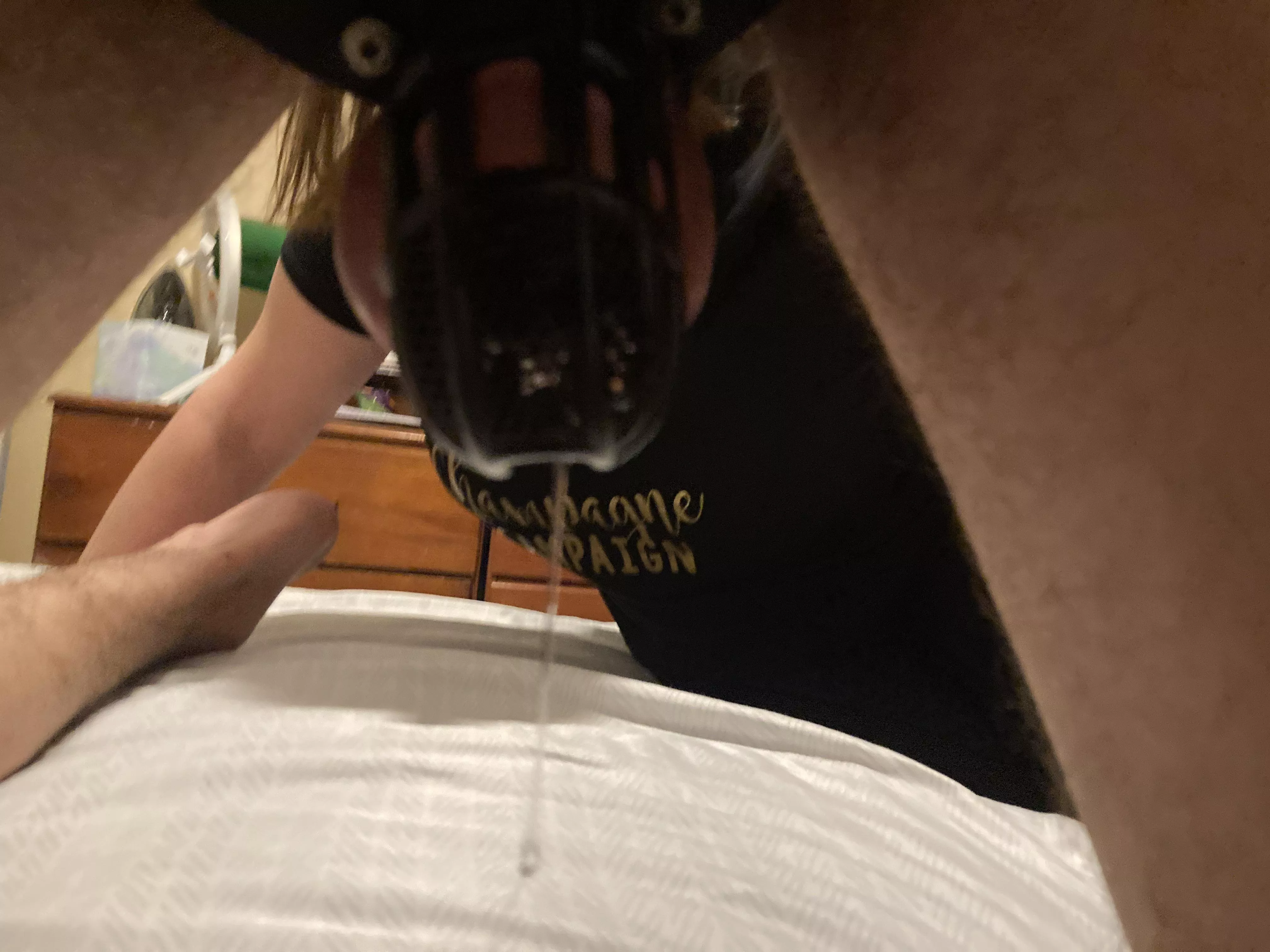 Locked and leaking while mistress teases me