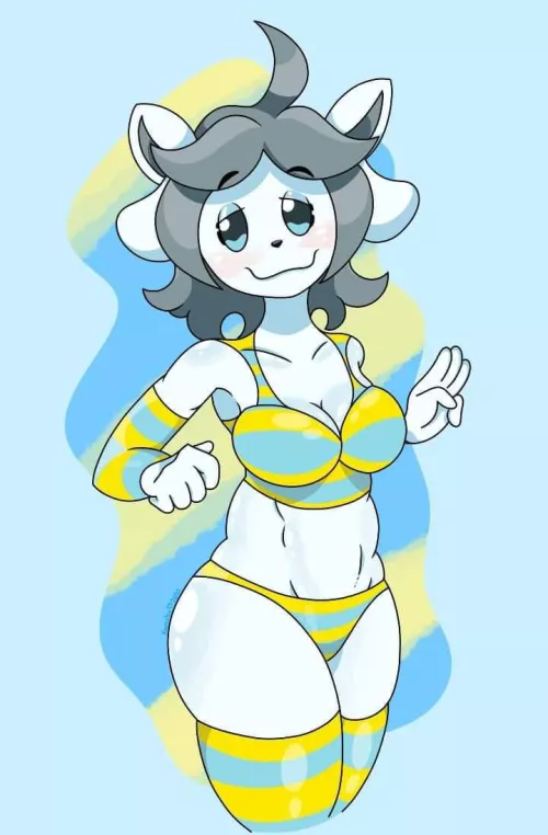 [Temmie wearing some normal clothing]