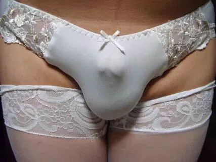 White panty bulge