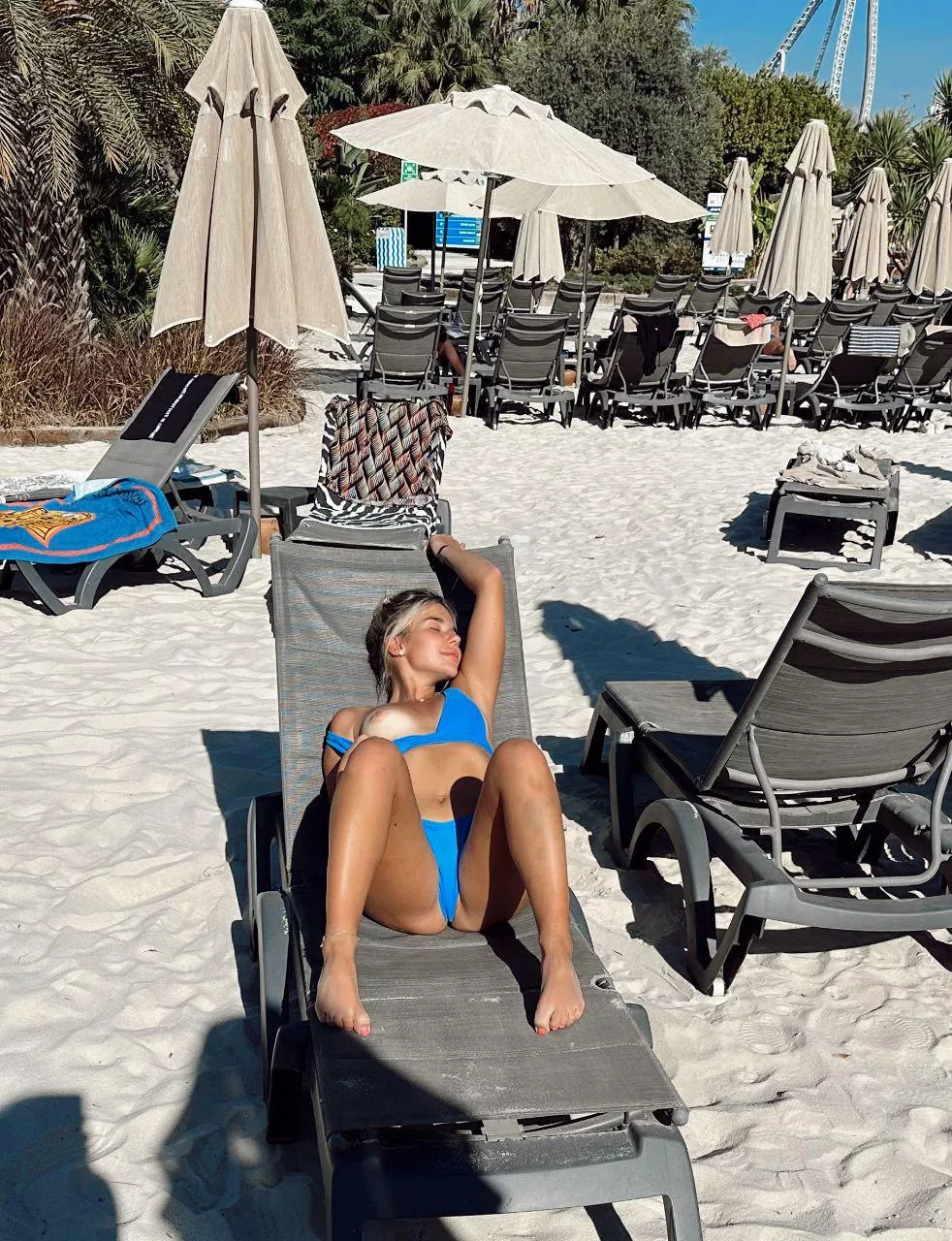 A little naughty on a public beach