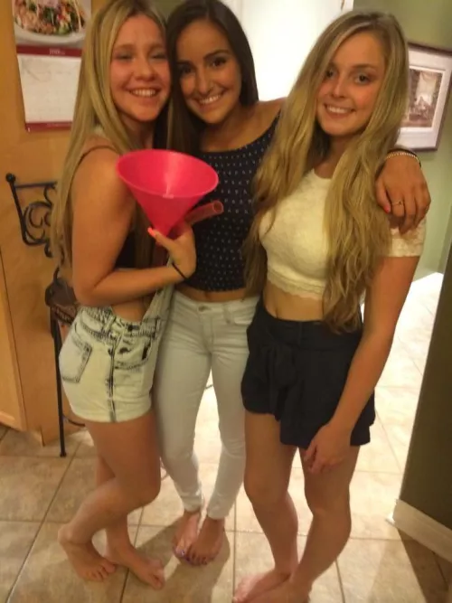 Beer bong for the lady?