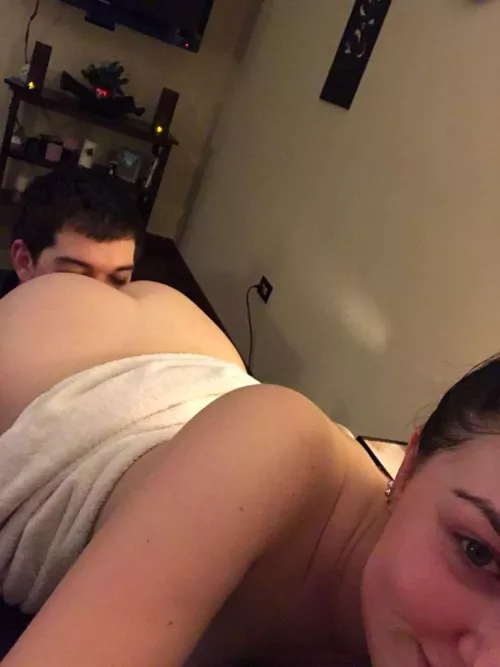 Can I suck your dick while he licks my pussy? 😏