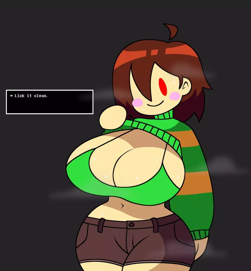 [Chara shows you her boobs]