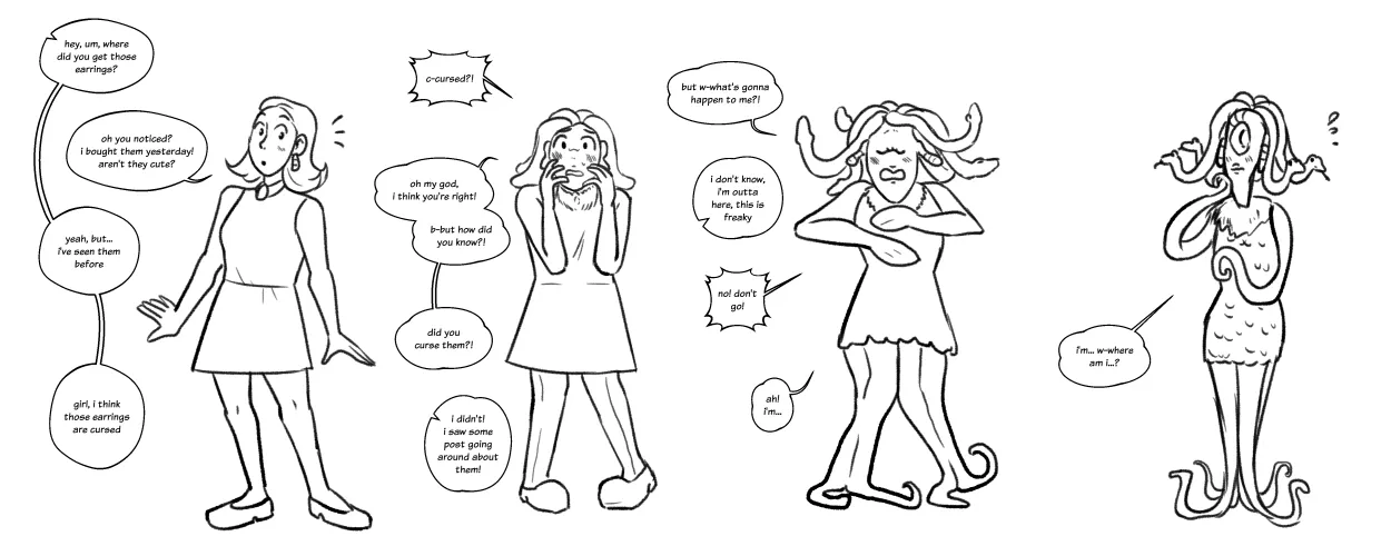 cute & cursed earrings (celia tf)