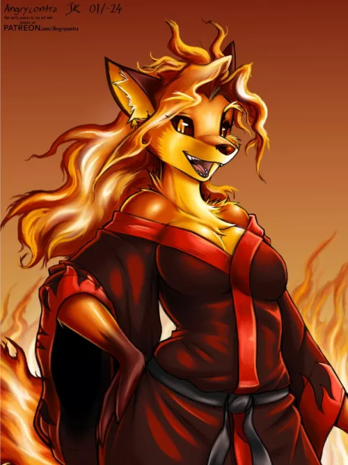 Fiery fire fox (art by me)