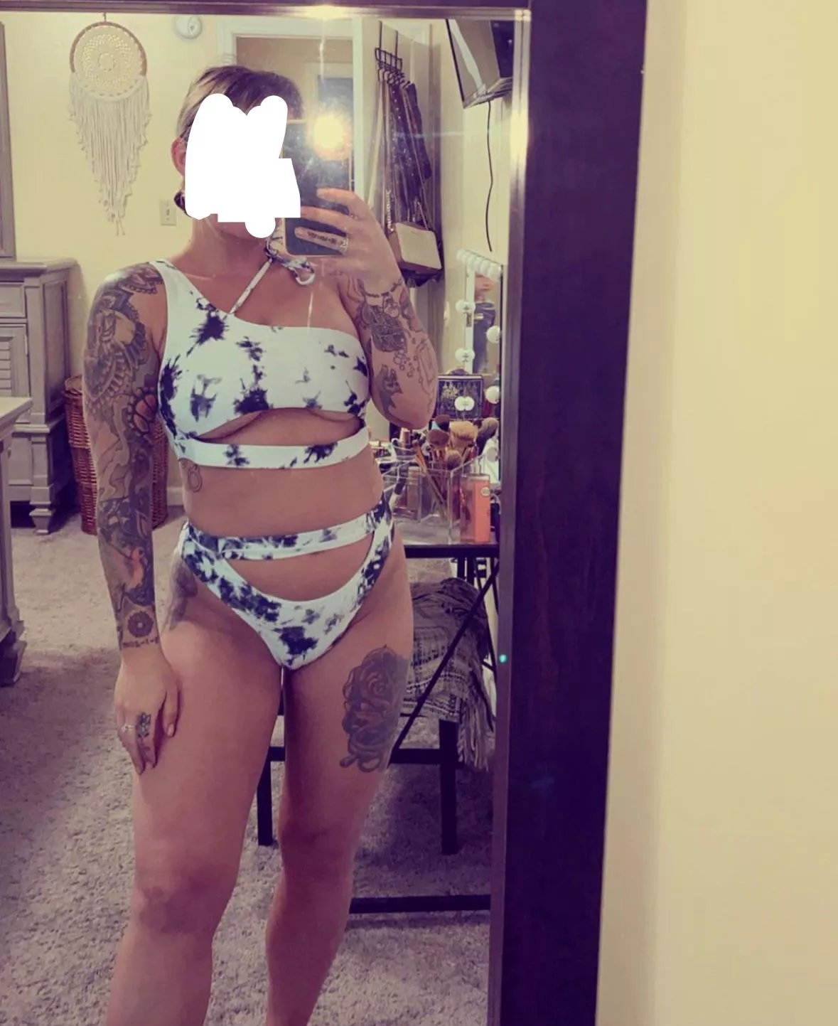 Her bathing suits don’t leave much to the imagination