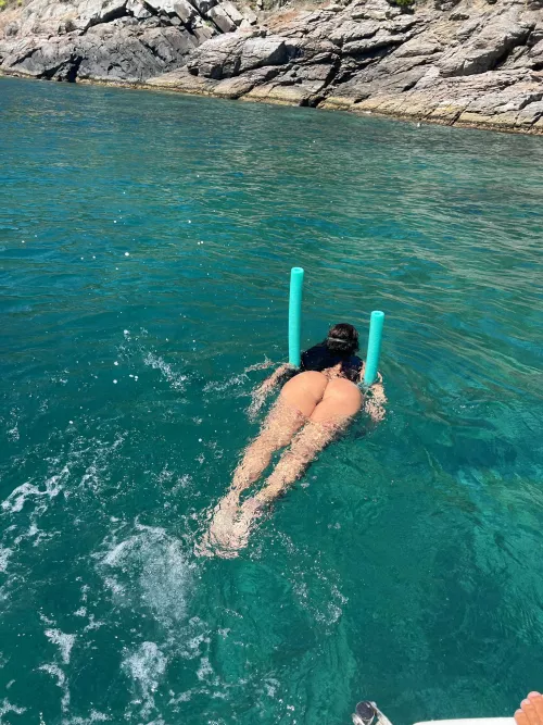 I love swimming naked at the beach