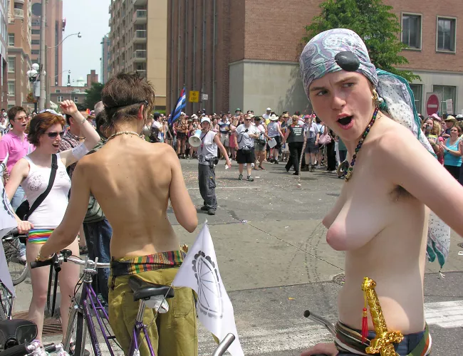 Some demonstration in Canada nice sideboobs