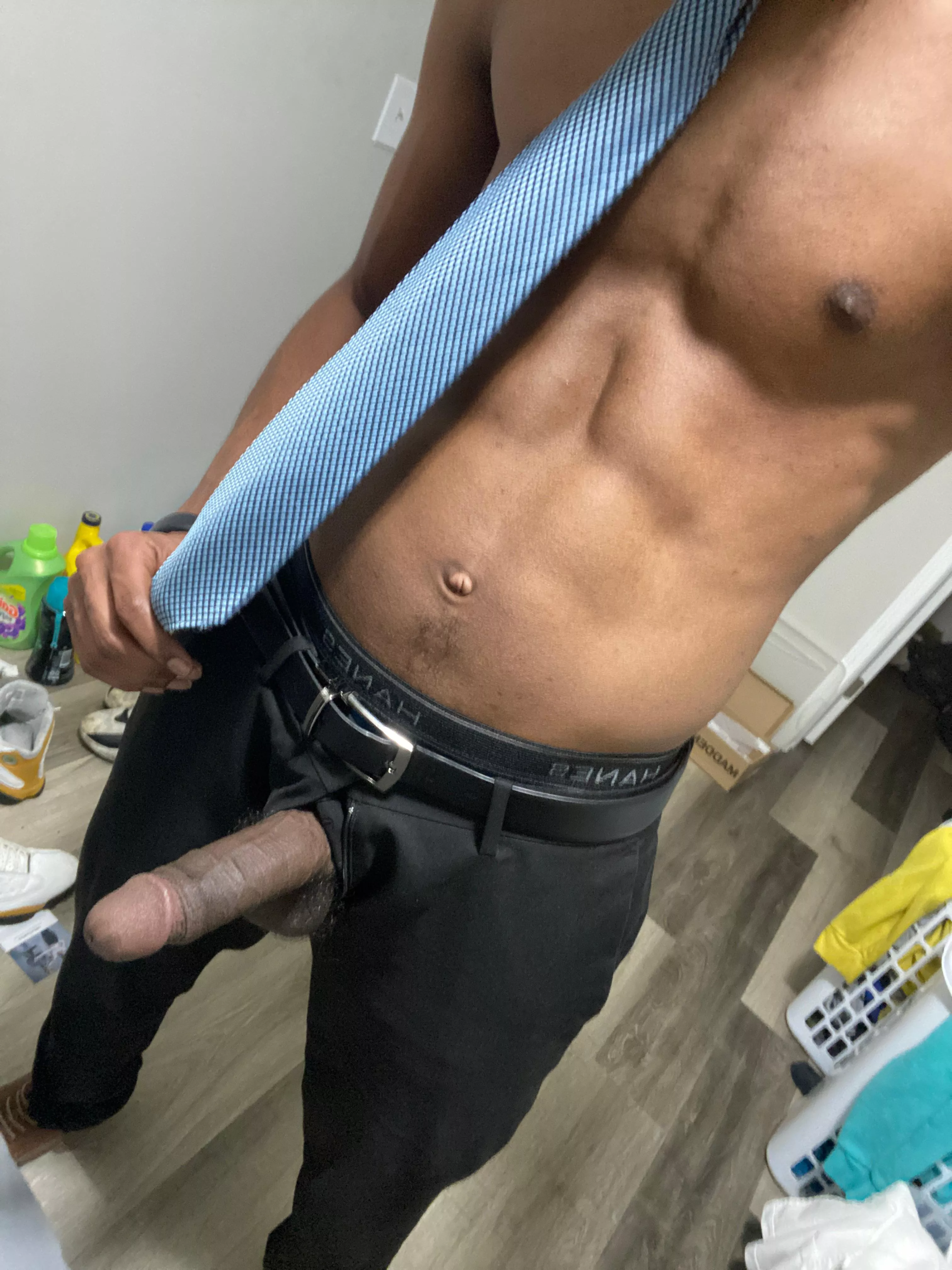 Which can I choke you with, my tie or my bbc?