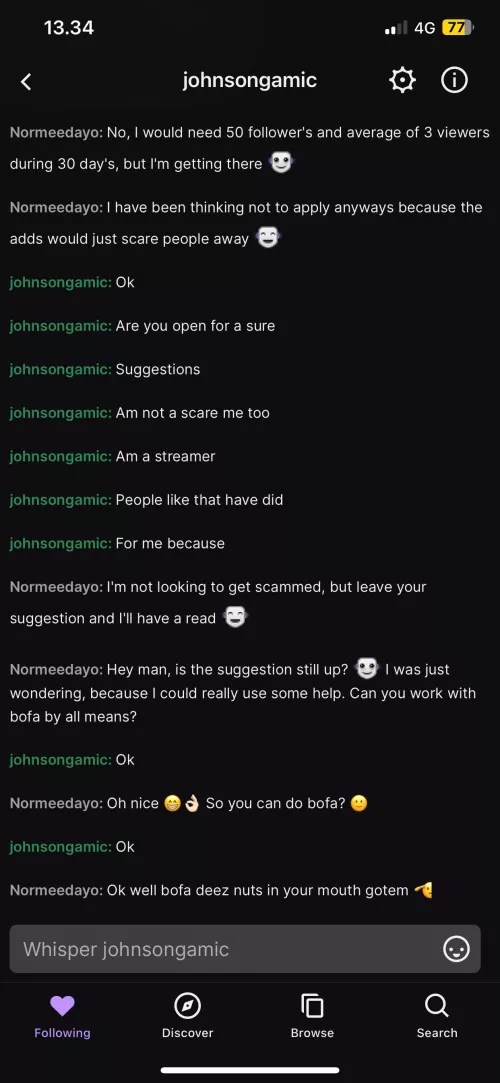 About to lose a fake follower, but gotem 🙂