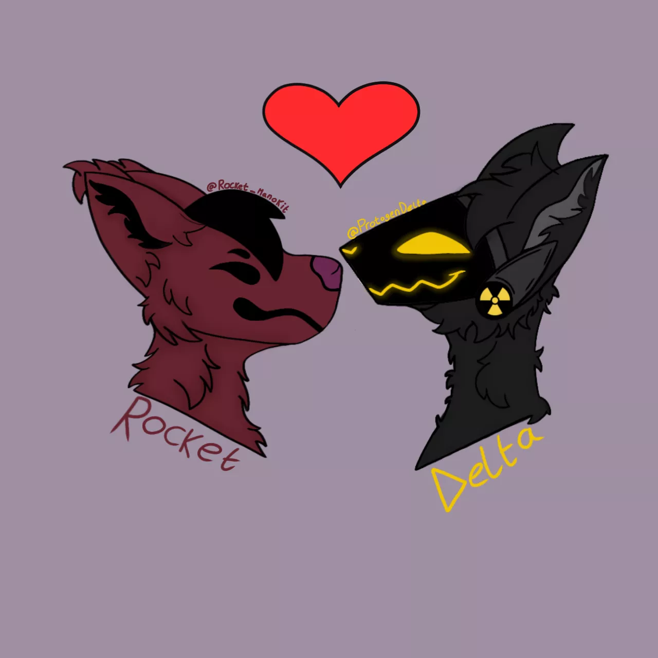 Drawing of me and my partner Delta (art by me)