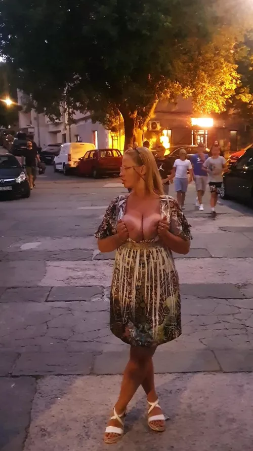 In the evening in the Mediterranean town, my tanlines were best visible.