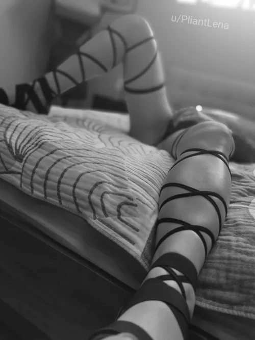 Long legs waiting to be thrown over your shoulder... [F]ollow the laces