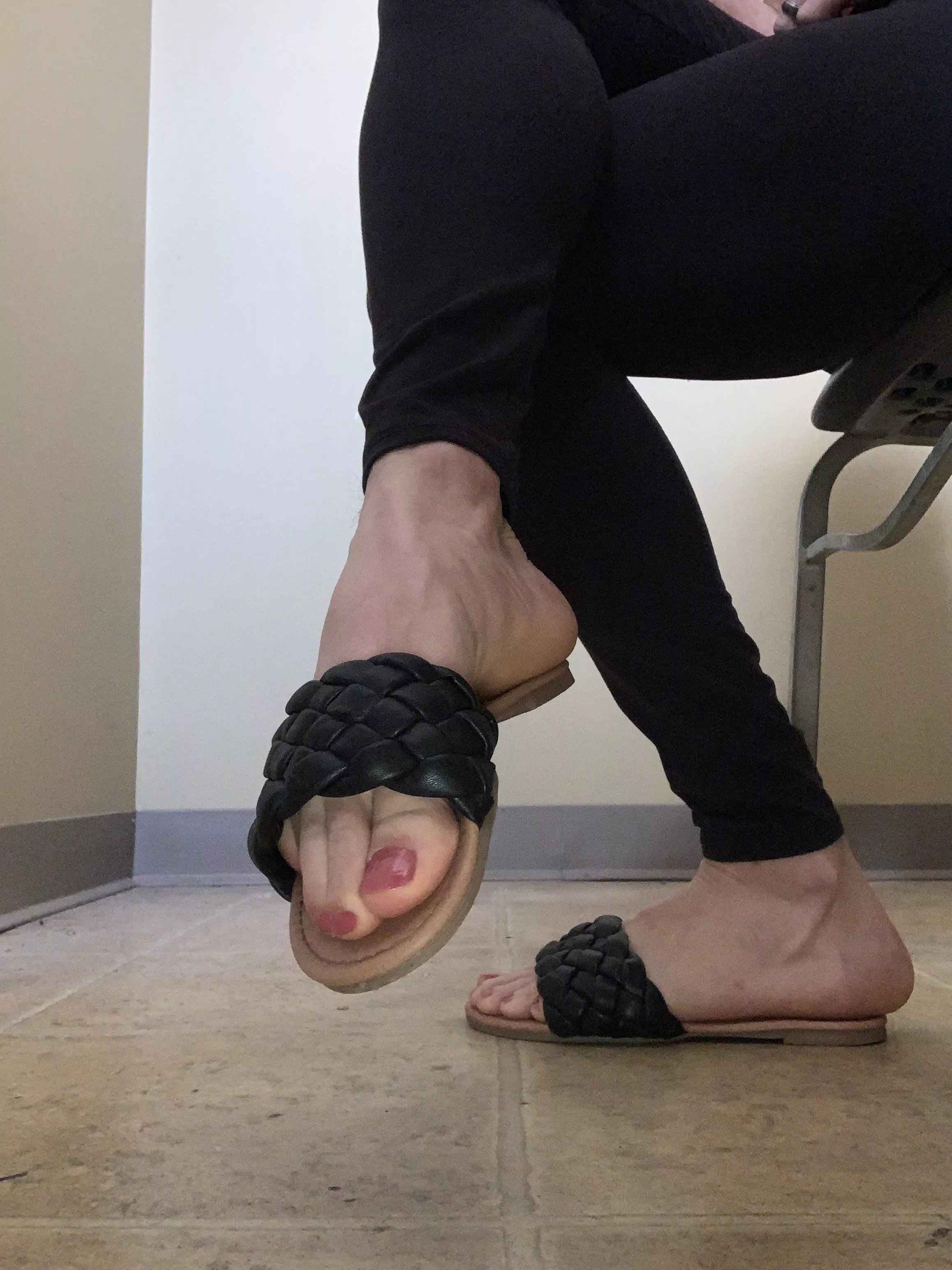 Love being a secretary!! Do my toes look good?