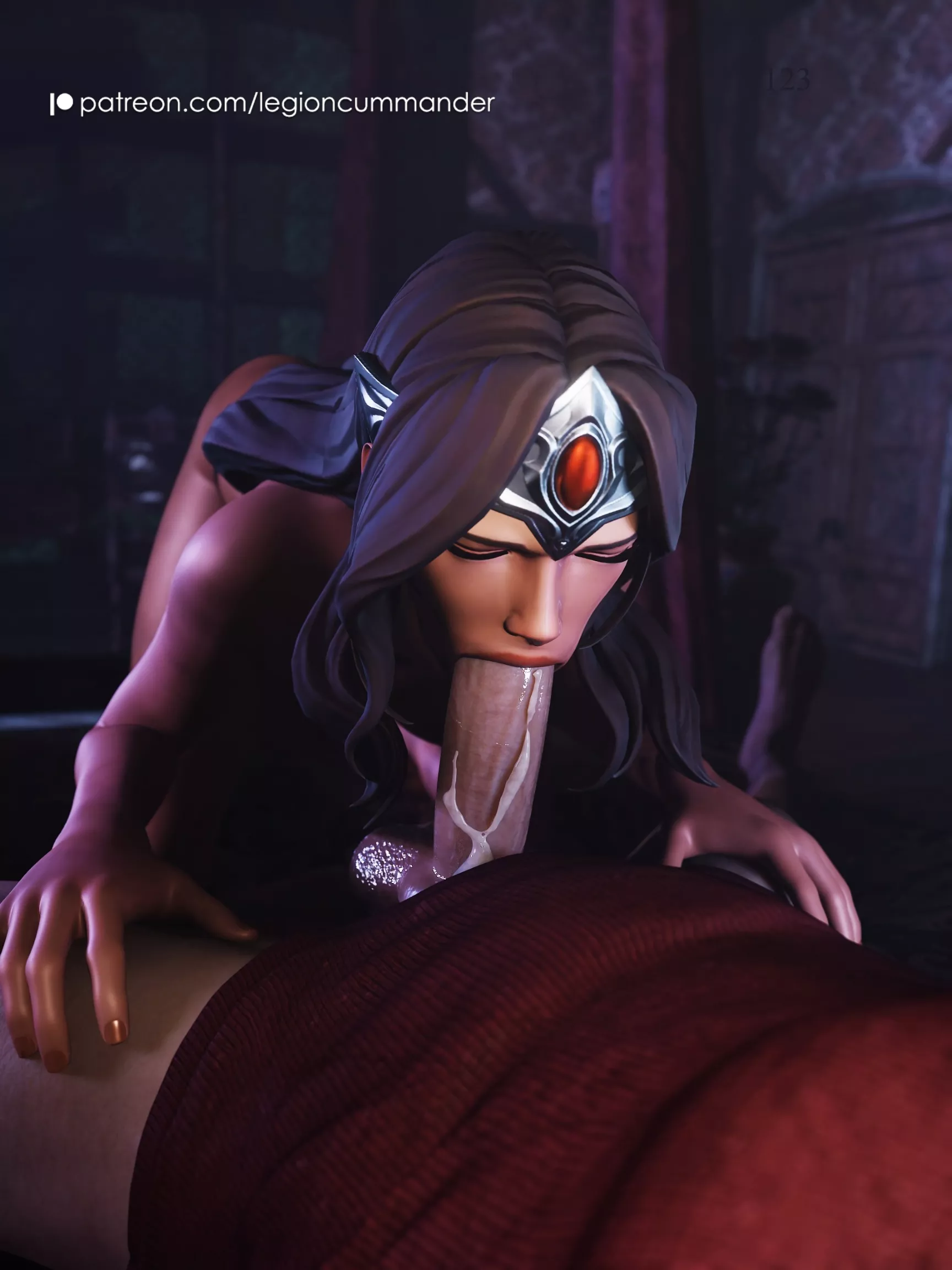 Mirana blowjob snapshot from video [Dota 2] (legioncummander)