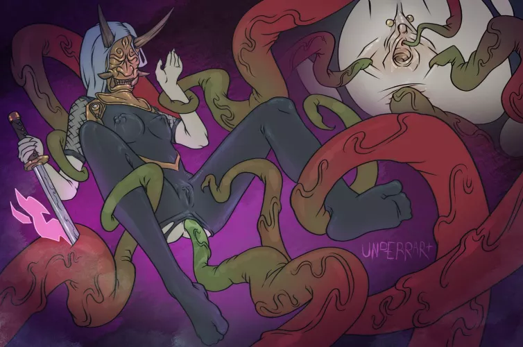 [OC] Ninja battling and losing against tentacles (underrart)