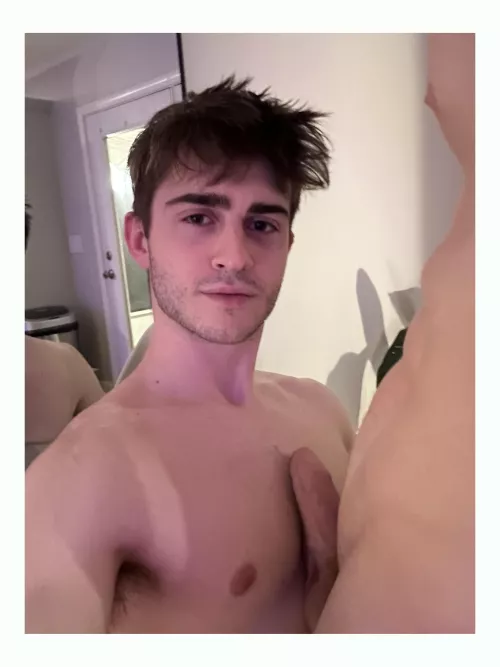 Resting his foreskin on my chest