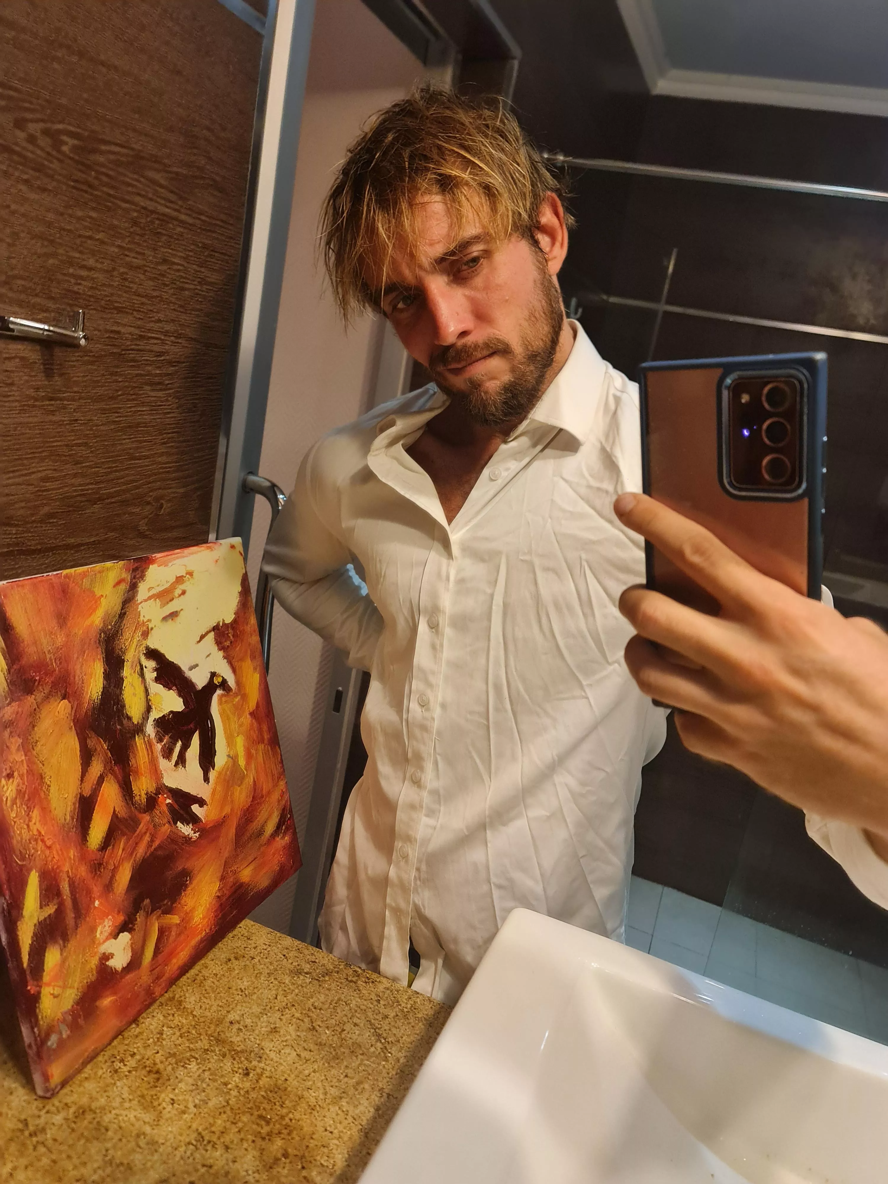 [33] Start at my neck and work your way down to the good stuff