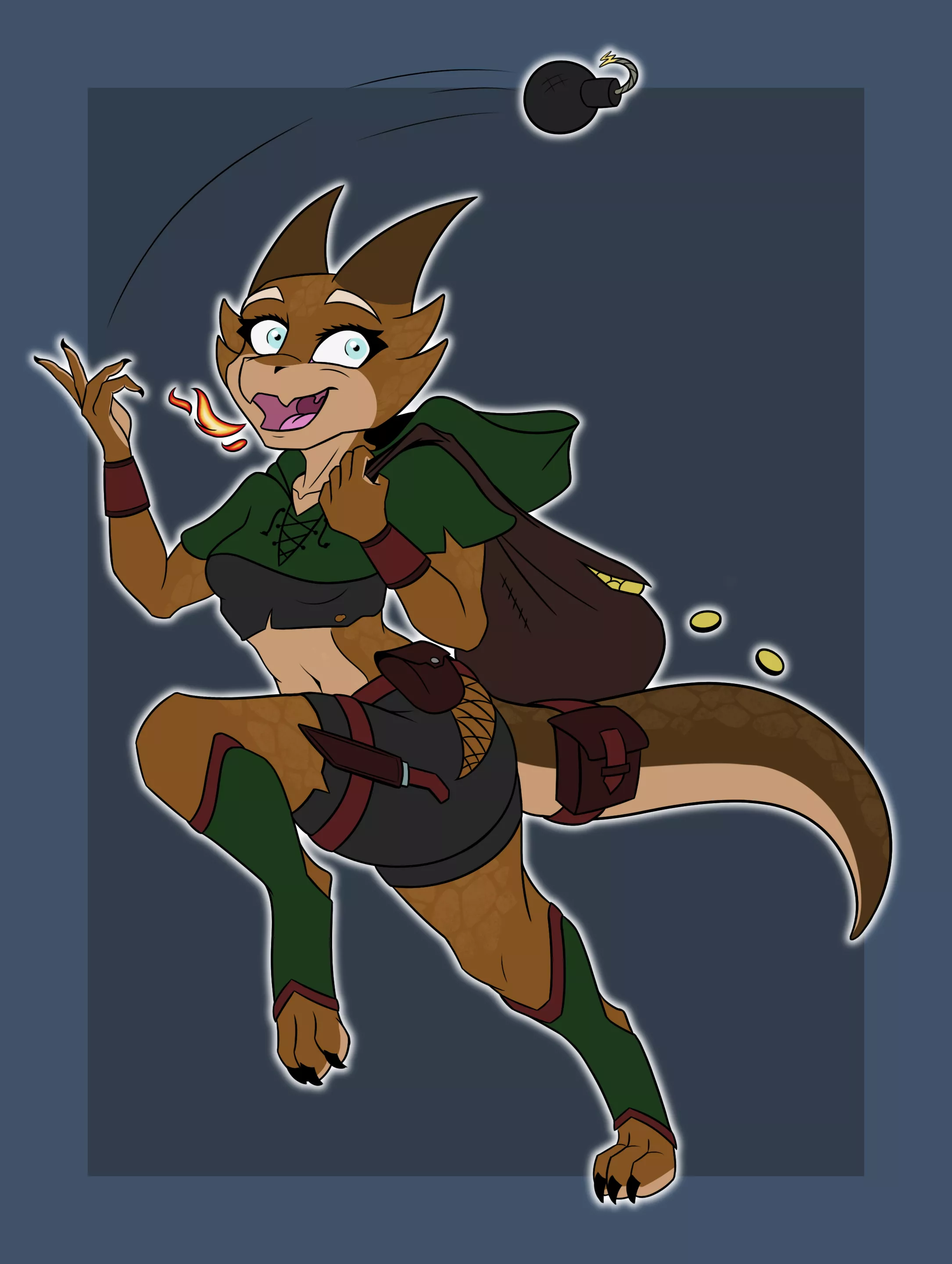 Another year of the dragon pic. My gremlin OC Ivy as kobold. Still gremlin.