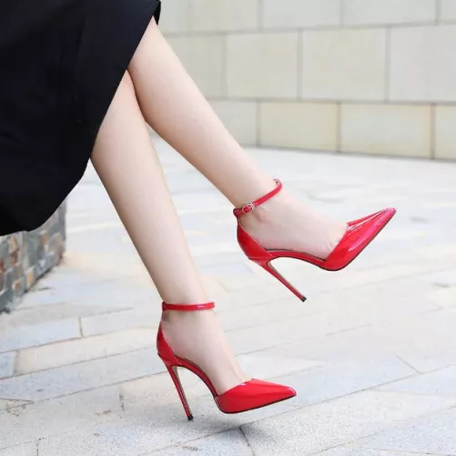 Elegant look, emphasized by elegant heels