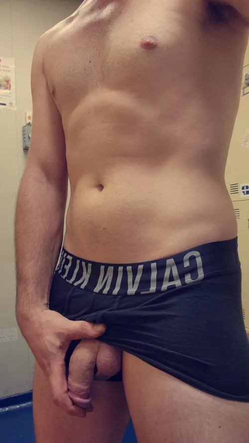 In the locker room at work